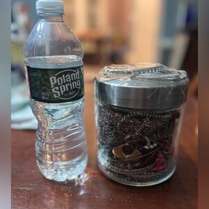 Medium Mystery Jewelry jar w lid preloved wearable costume.